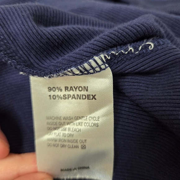 BOSTON PROPER Ribbed Knit Sleeveless Maxi Dress, Navy Blue, Size S - Picture 8 of 9